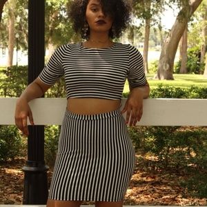 Forever 21 Dress-Stripped Bodycon Dress SZ M